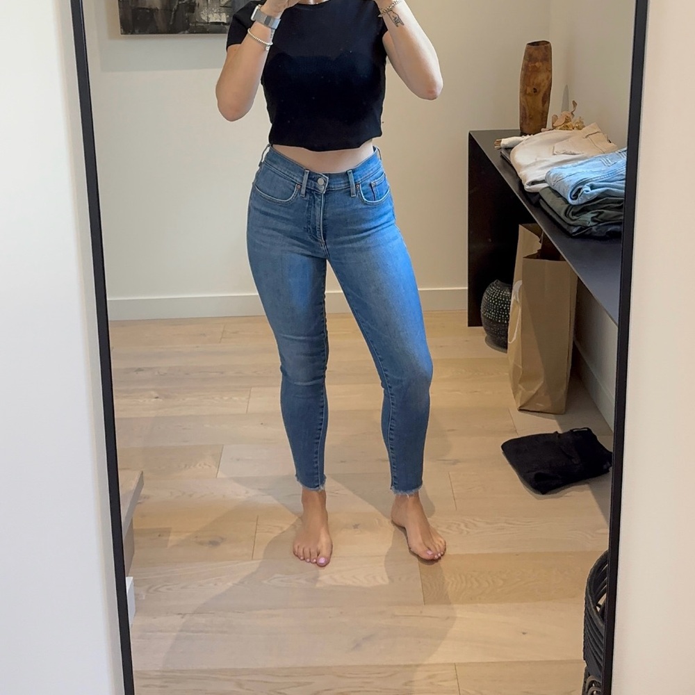 Denim Forum “Nico” Skinny Crop Jeans